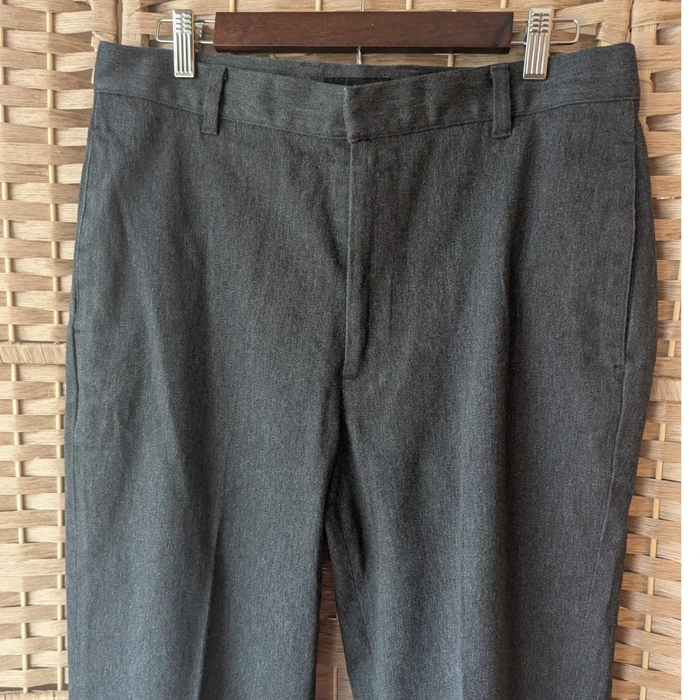 Vtg Banana Republic Dress Pants Mens 33L Charcoal Gray Flat Front Classic Prep‎